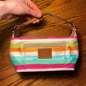 Coach Hampton Watercolor Rainbow Stripe Handbag
